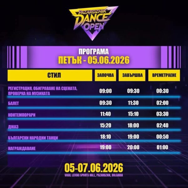 Pazardzhik Dance Open 2026 ще посрещне участниците и гостите си днес 1 715391456 122249154938264150 3228753795367223956 n